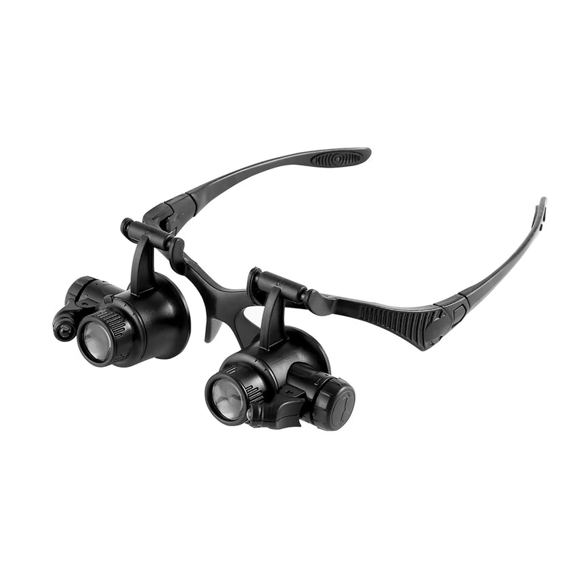 10-25x Hands Free Eye Magnifier for Jewelry Watch Repair, LED Lighting Kit