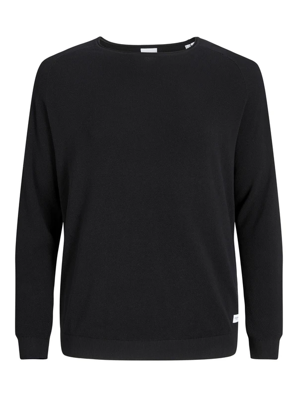 JACK & JONES Male Knitted Jumper Plus Knitted Jumper, Black, 5XL