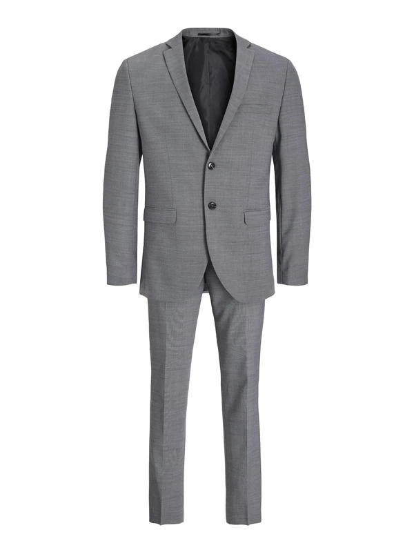 JACK & JONES Male Single Breasted Blazer and Trousers JPRSOLARIS Super Slim Fit Suit, Light Grey Melange/fit: Super Slim, 42 - Image 1
