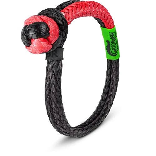 Bubba Rope 176746NGRB-L Heavy Duty 3/8" Synthetic Shackle NexGen PRO Gator Jaw Breaking Strength of 47,000 lb with HMPE in Red and Black, Accessory Ideal for Recovery and Towing Stuck Vehicle