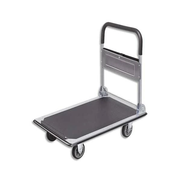 WONDAY Folding Trolley Grey Black Capacity 150 kg, Tool Holder – Dimensions Unfolded Length 73 x Height 83 x Depth 47 cm