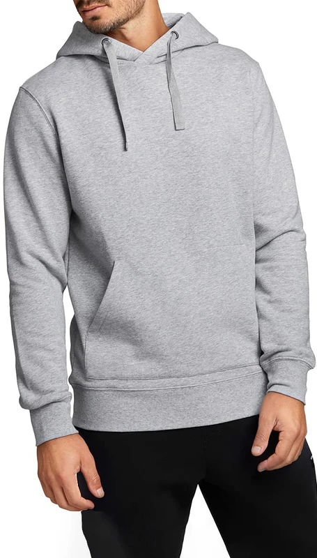 Björn Borg | Bjorn Borg CENTRE HOODIE, Men's Sweatshirt Fleece Hoodie, Moisture Wicking & Breathable, Grey Melange, Size M - Image 1