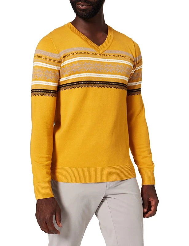 MO Men's 144034_Multicoloured_l_14409769 Knitted Jumper, L
