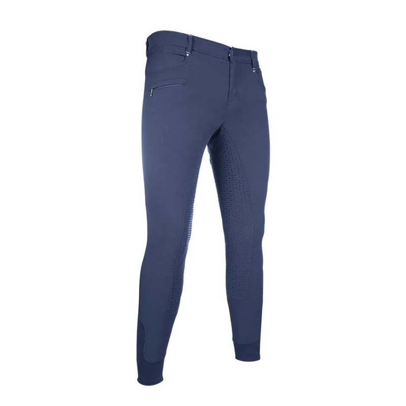 Hkm San Lorenzo Silicone Full Seat Men's Jodhpurs Dark Blue, 48 Size