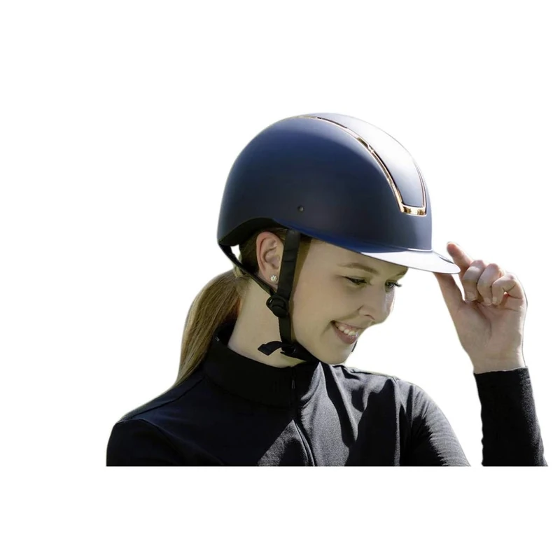 HKM Lady Shield 6979 Riding Helmet Dark Blue/Rose Gold Length 58-60 cm