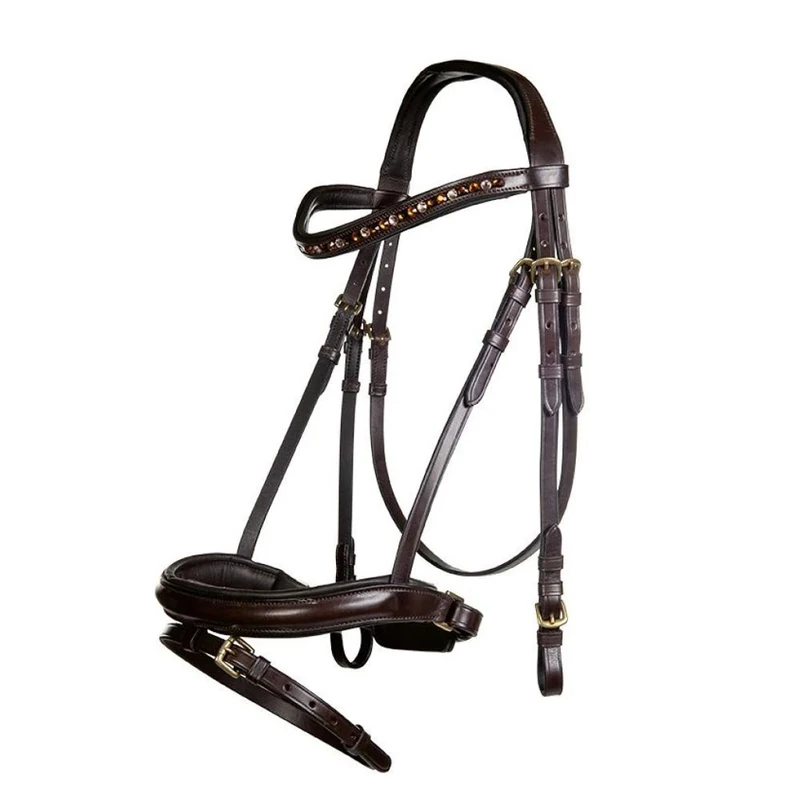 HKM Luna Snaffle Bit Brown Thoroughbred Size