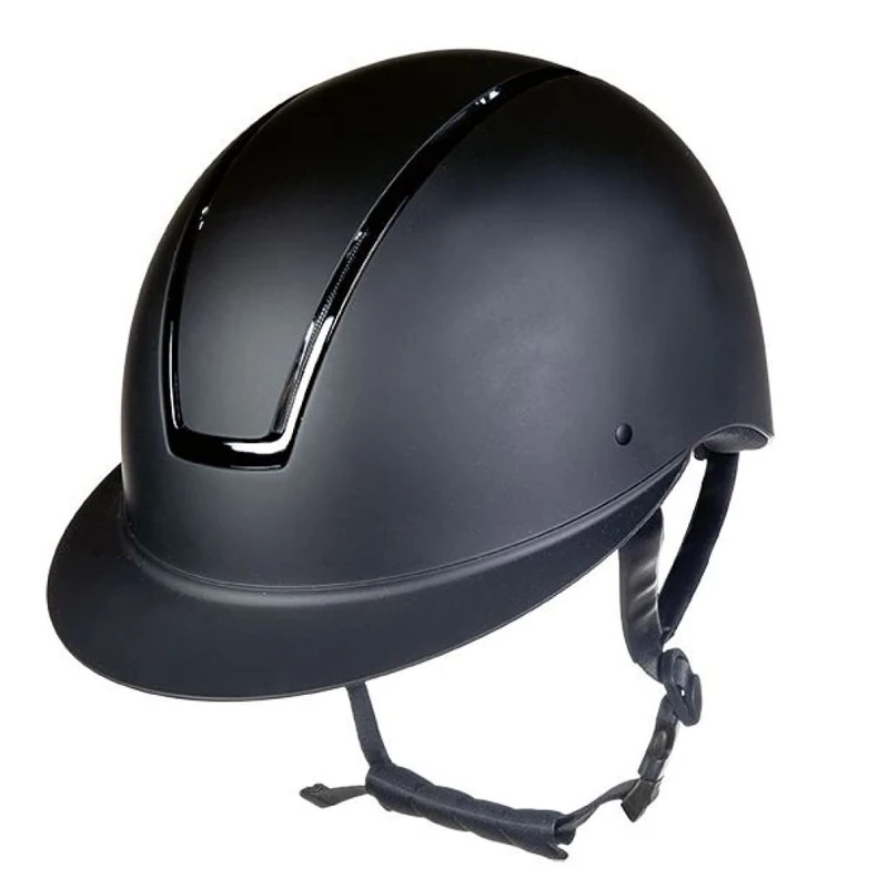 HKM Lady Shield Riding Helmet, Black/Glossy Black, L 58 cm - 60 cm Size
