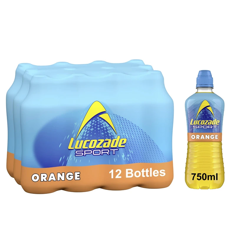 Lucozade Sport Isotonic Drink Orange Flavour with Sugars and Sweetener - 750ml |Pack of 12