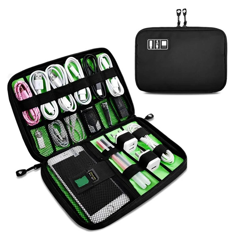 OrgaWise Multifunctional Electronic Bag Waterproof Portable Cable Bag for Charger, Cables, Objects, Kindle, Adapters