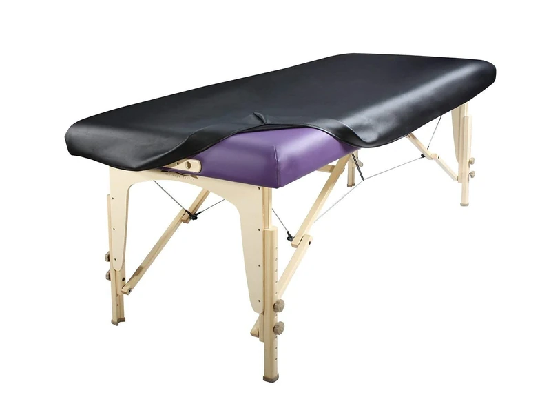 Master Massage Rectangular Universal Fabric Fitted PU Vinyl Leather Ultra-Durable Massage Table Protection Cover-Replacement Cover Protector, Black