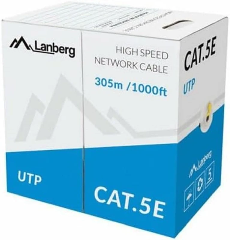Lanberg UTP Cable CAT.5E 305M Yellow, 6.5kg, 100m, Male-to-Male, 8Pins, Yellow, High Speed, Ethernet, Router