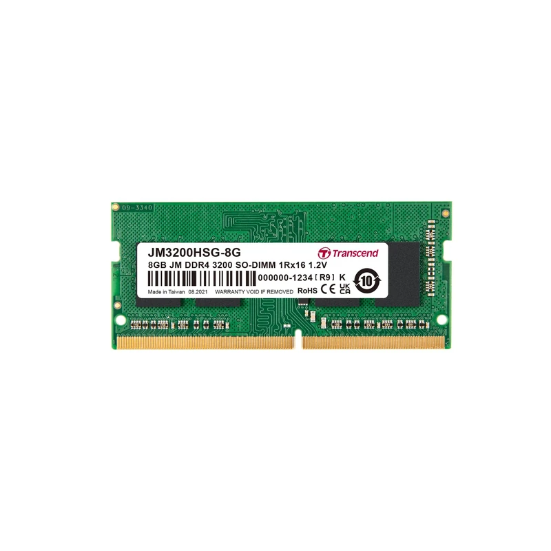 Transcend JetRam 8GB DDR4 RAM 3200MHz SO-DIMM CL22, Laptop Memory Module