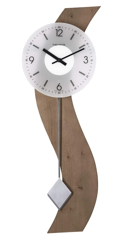 Hermle Simple Wall Clock with Pendulum Oak 71004-042200