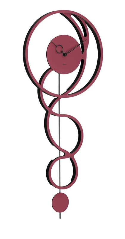 Hermle Wall Clock, Wood Plastic, red/Black, 68cm x 26cm x 5cm