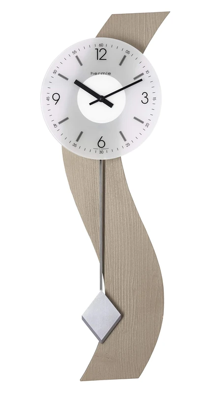 Hermle 71004-U62200 Simple Wall Clock with Pendulum Beige 70cm x 23cm x 6cm