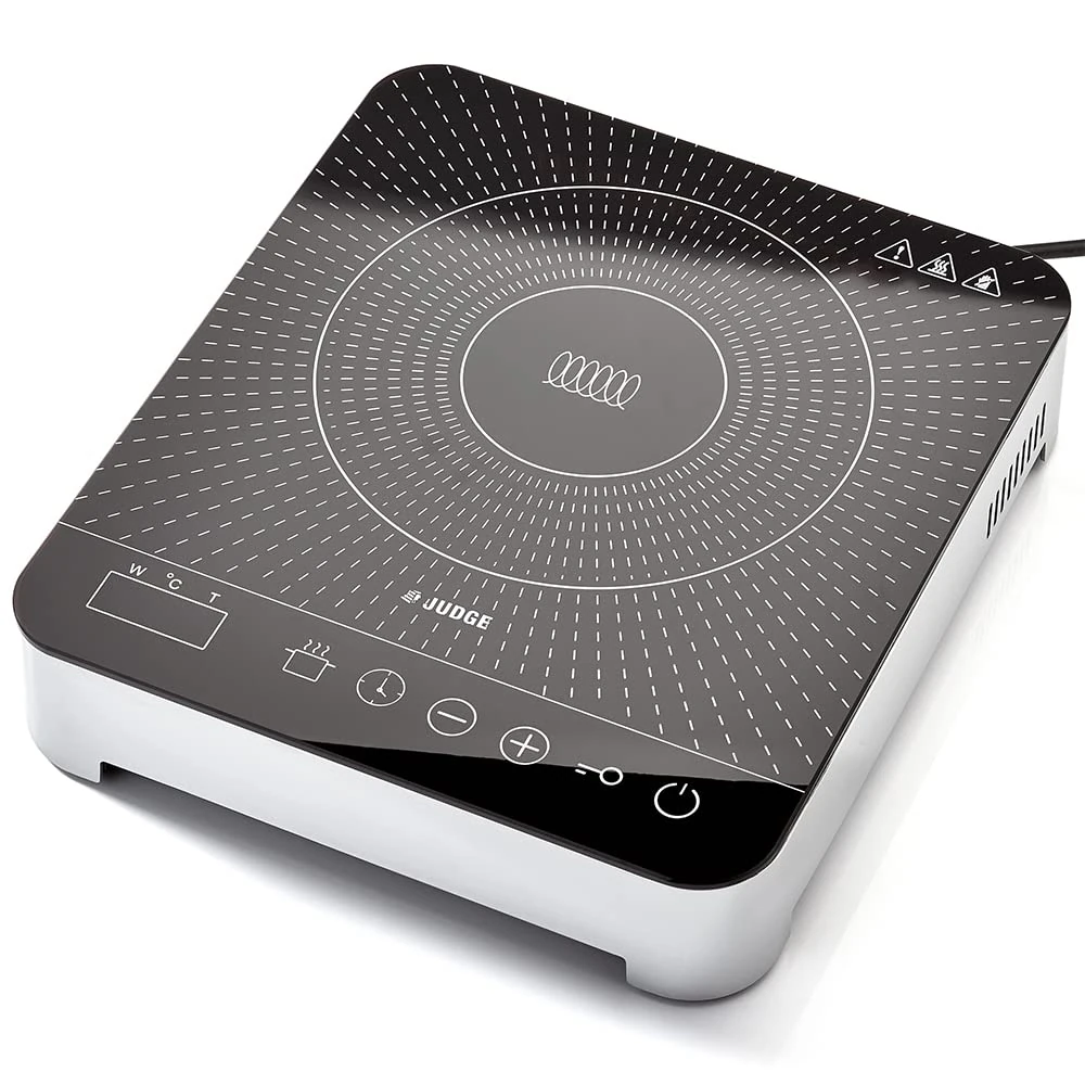 Judge Portable Electric Induction Hob - Single Plate, 2000W, 10 Temperature Settings with Timer