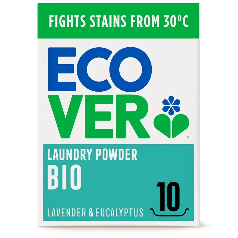 Ecover Bio Concentrated Laundry Detergent Powder, Laundry Washing Detergent, Fresh lavender And Eucalyptus Scent, 1x 10 Washes, 1 x 750g