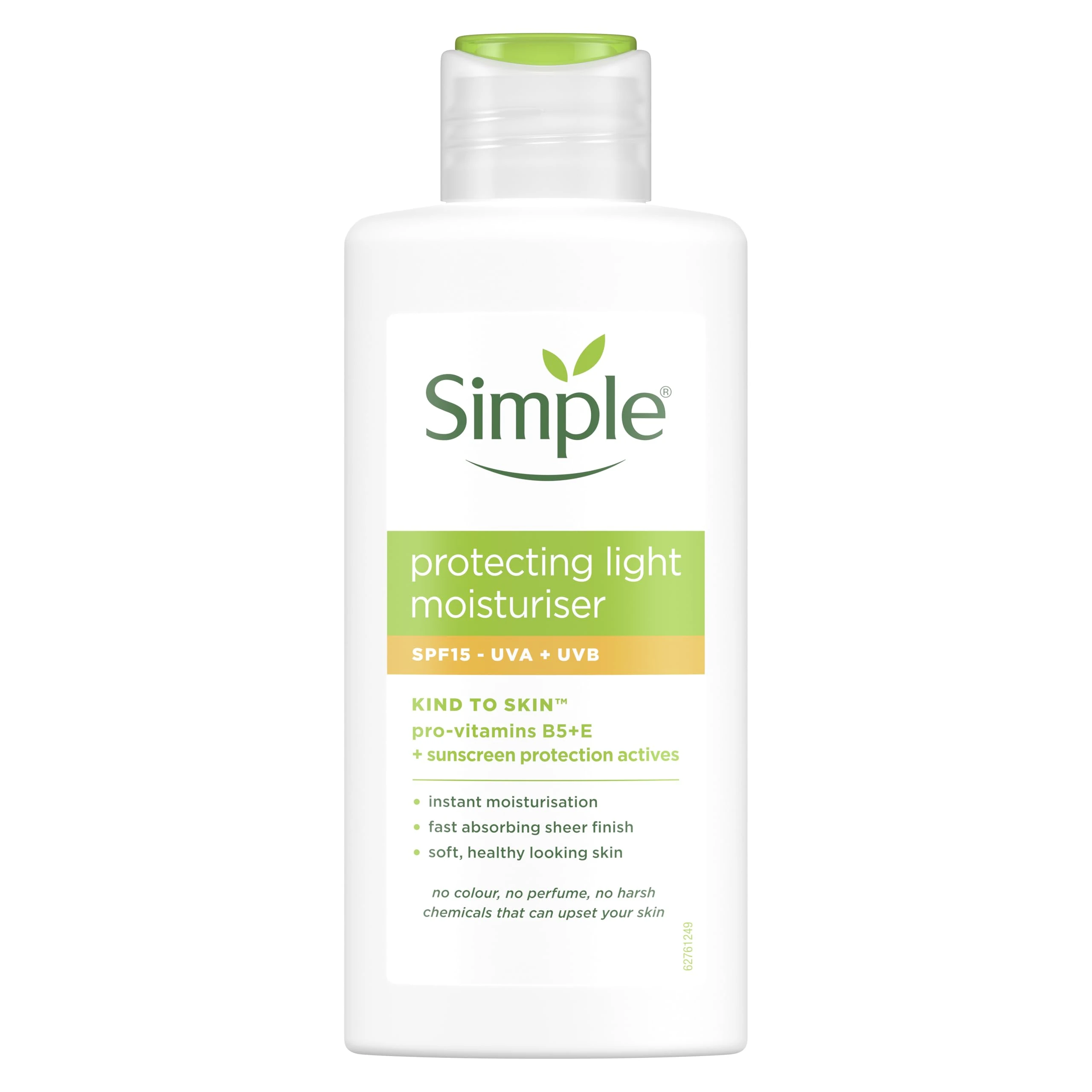 Simple Kind to Skin Protecting Light Moisturiser SPF 15 with pro-vitamin B5, vitamin E and glycerin lotion for sensitive skin 125 ml