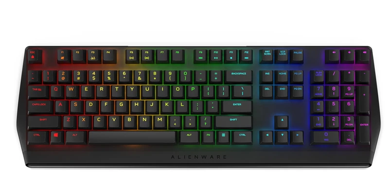 Alienware 410K Mechanical RGB Gaming Keyboard (AW410K), US Layout (QWERTY), Cherry MX Brown Switches, Per-key AlienFX RGB Lighting, Height Adjustable (Dark Side of the Moon)