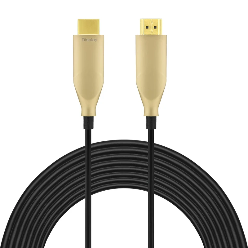 NÖRDIC HDMI-F010 10m Fibre Optic Cable, Active AOC HDMI 2.0 4K 60Hz Optical Fibre Cable High Speed 18Gbps HDCP 1.4 and 2.2, Black - Image 1