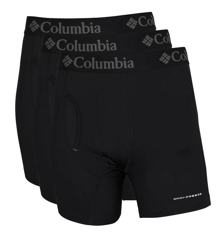 Columbia Men's Omni Freeze Zero Boxer Brief 3 Pack, Black, XL (Pack of 3)