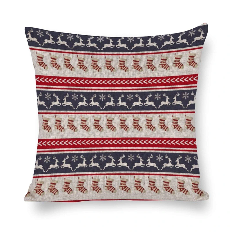 CiCiDi Merry Christmas Decorative Cushion Covers, Cotton Linen Square Cushion Cover for Bedroom, Couch, Sofa, Car Decor