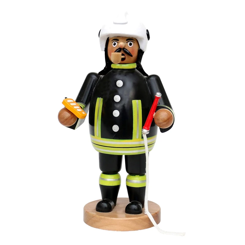 Dekohelden24 Wooden Smoker/Smoker as Fire Brigade, L/W/H: 12 x 9.5 x 22 cm