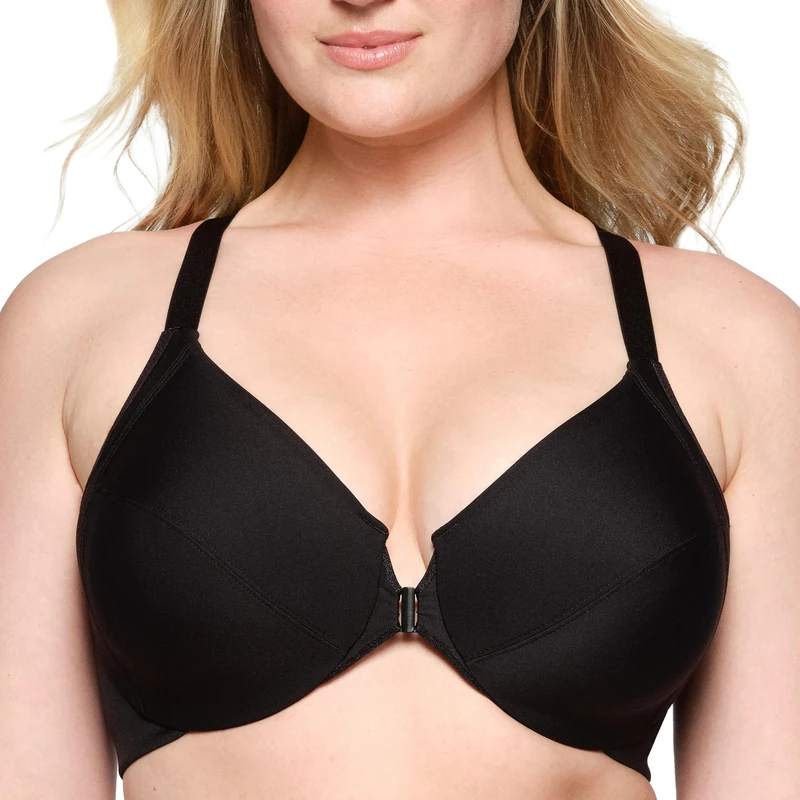 Glamorise Front-Closure Smoothing Wonderwire Underwire Bra 1247 (Women's & Women's Plus) Black