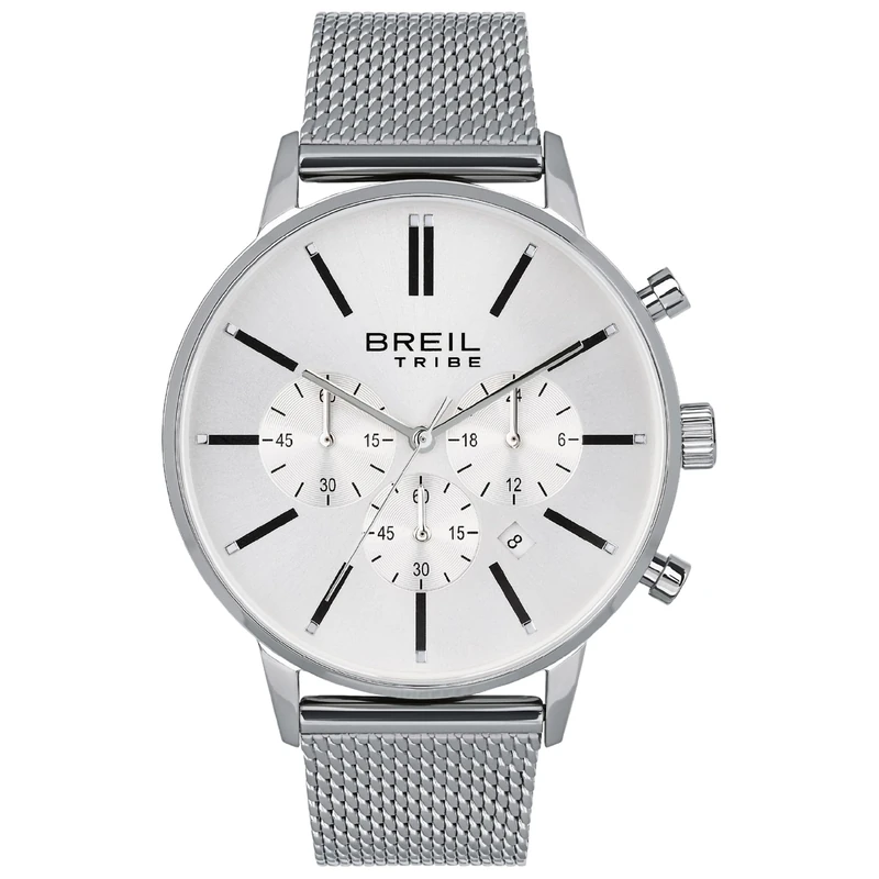 Breil - Men's Watch Avery Collection EW0493 - Men's Watch Gent with Analogic White Dial - PE902 SUNON Movement - 3H Quartz - Stainless Steel Mesh Watch Band