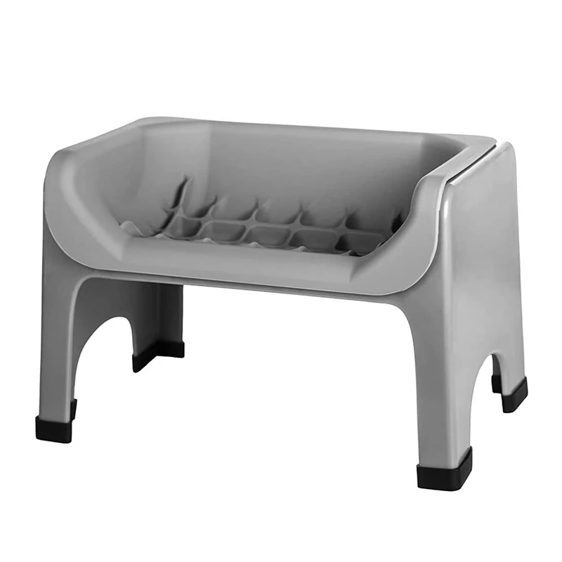 The Fluff Trough Binge Blocker - Elevated Dog and Cat Slow Feeder - Vet Approved, BPA-Free, and Non-Toxic - with Dishwasher Safe Silicone Slow Feeder Insert - Purple Slow Feeder, Gray