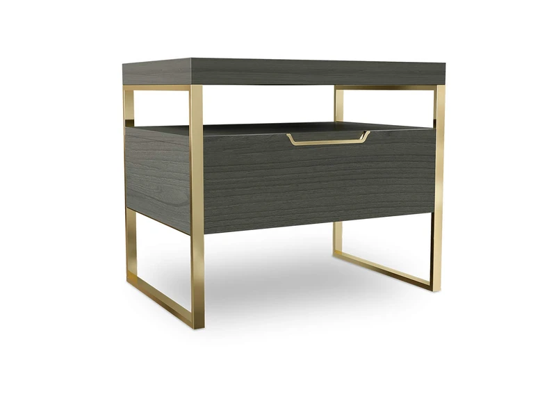 Vant Wooden Night Stand - Classic Grey Gold - Image 1