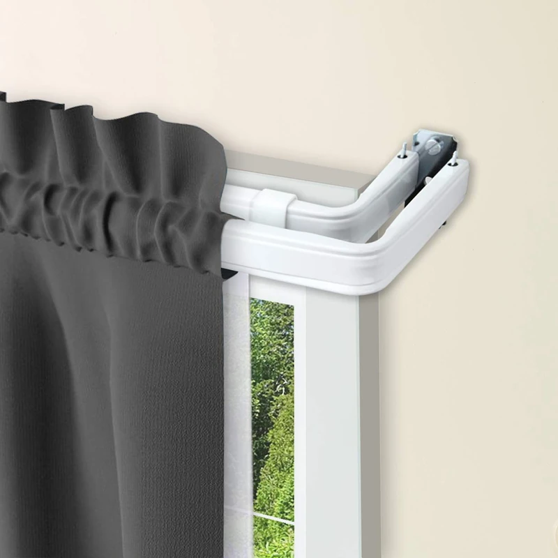 Rod Desyne Lockseam Double Curtain Rod, 84-120 inch, White