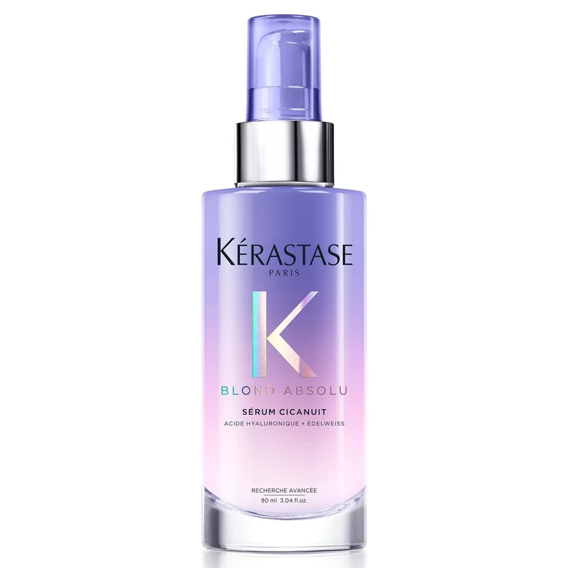Kérastase Blond Absolu, Conditioning Leave-In Hair Serum, Overnight Treatment, For Lightened or Highlighted Hair, With Hyaluronic Acid & Edelweiss Flower, Sérum Cicanuit, 90ml