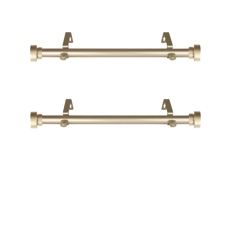 Rod Desyne Side Curtain Rod, Light Gold, 12-20 inch