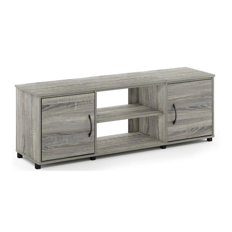 Furinno Classic TV Stand with Doors for TV up to 65 Inch, French Oak
