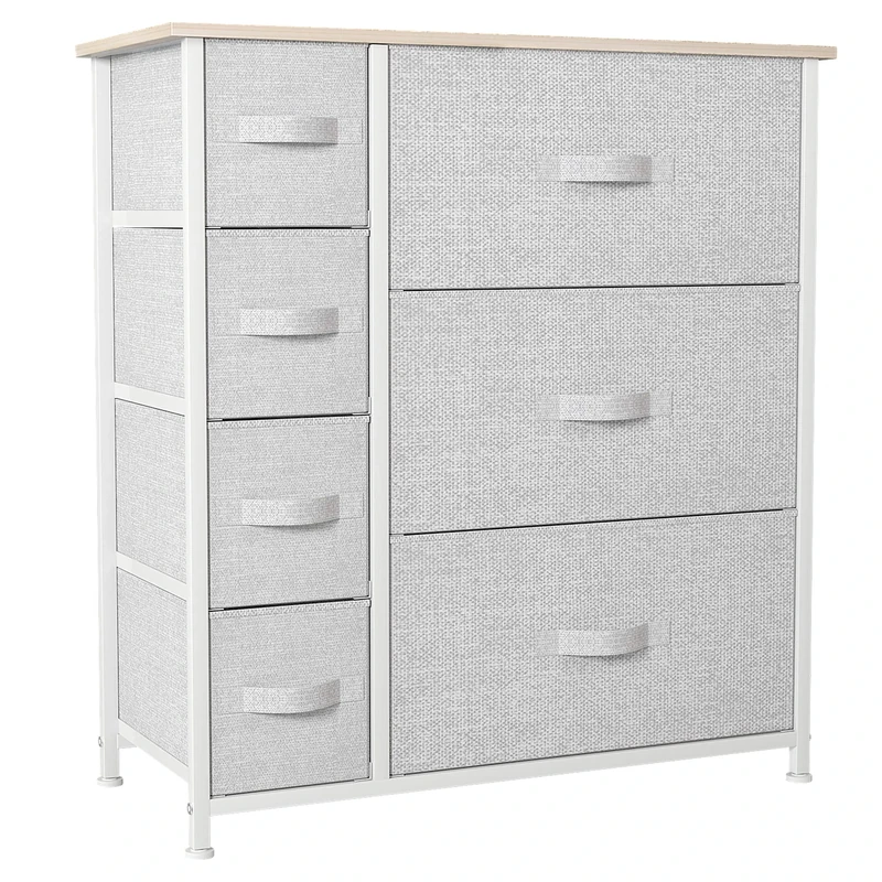 YITAHOME Chest of Drawers, Non-Woven Fabric 7-Drawer Storage Organizer Unit for Bedroom Living Room Closet, Sturdy Steel Frame, Easy Pull Fabric Bins & Wooden Top, Fabric Dresser