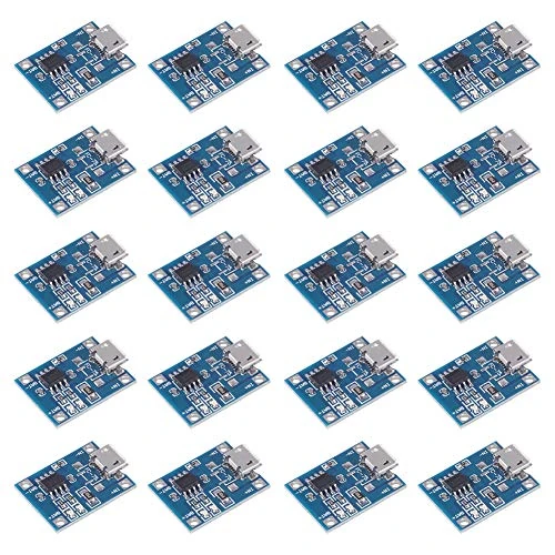 AITRIP 20pcs TP4056 Micro USB Charging Module 5V 1A 18650 Lithium Battery Charging Board Power Charger Board Module with Protection Charger Module