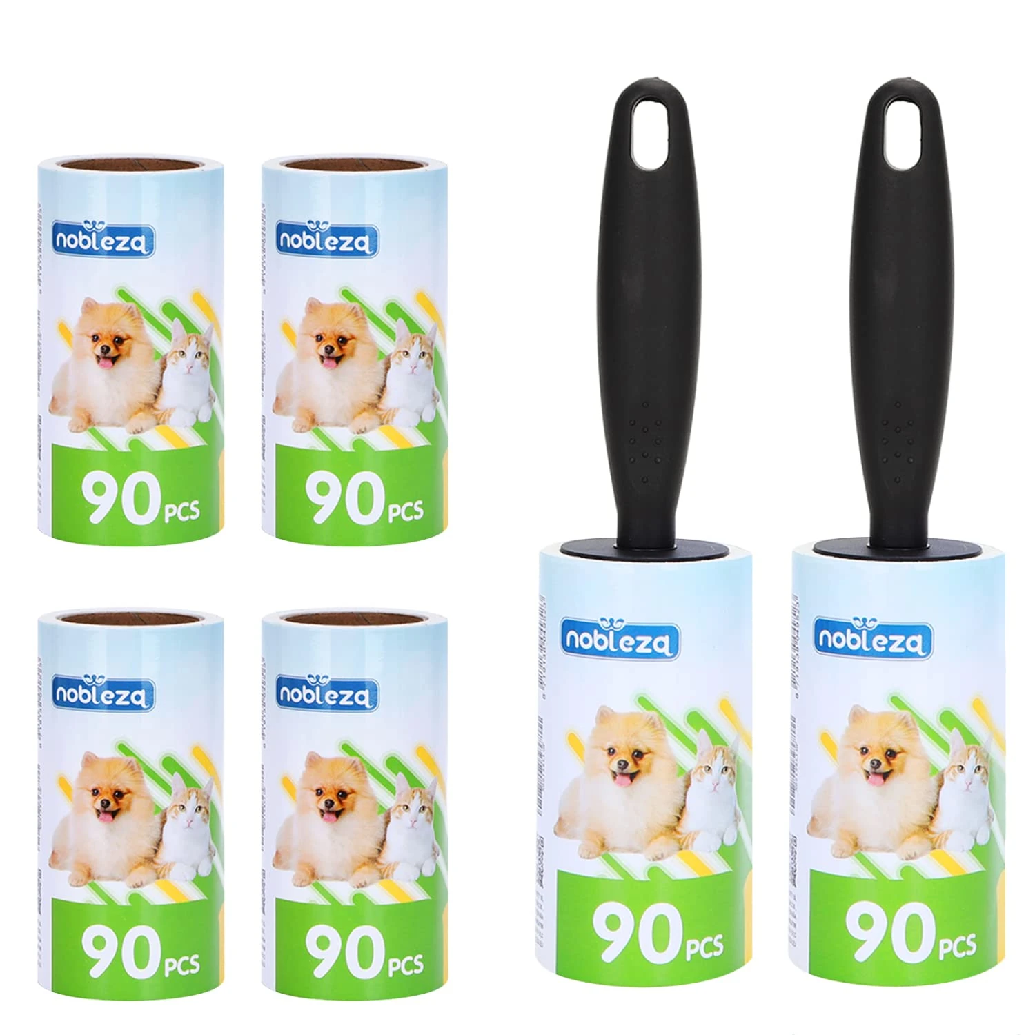 Lint Roller Pet Hair Removal 540 Sheets Extra Sticky Cleaner Remover for Clothes Car Seat Sofa Pack of 6 Refills