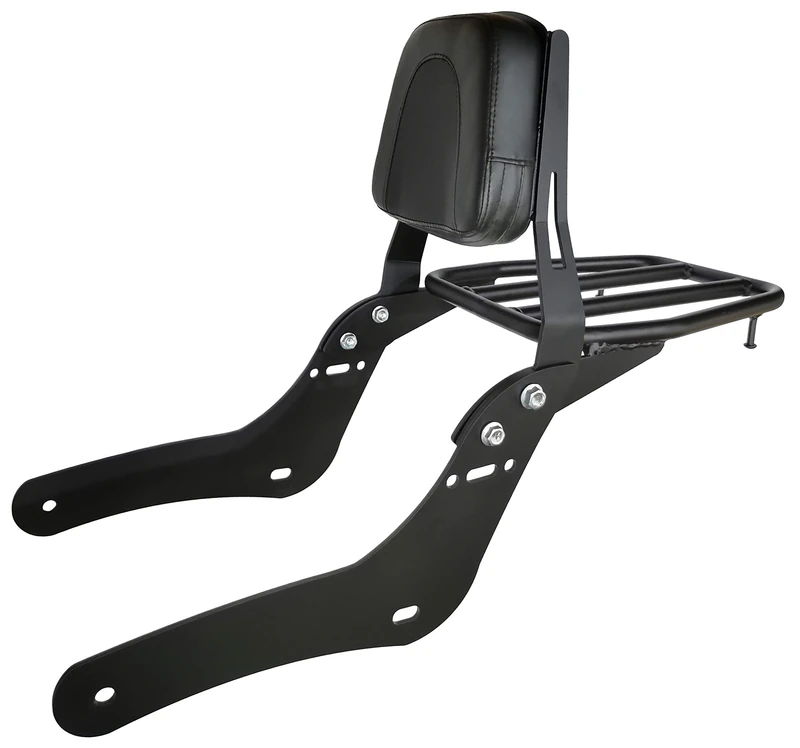 Backrest Sissy Bar With Luggage Rack And Comfortable Pad For Honda Rebel 500 Rebel 300 CMX500 CMX300 2017-2020 (Black)