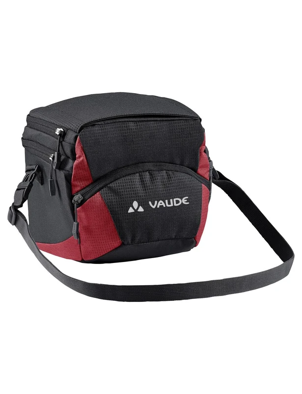 Vaude OnTour Box M (KLICKfix Ready) Handlebar Bags, Black/Carmine, One Size