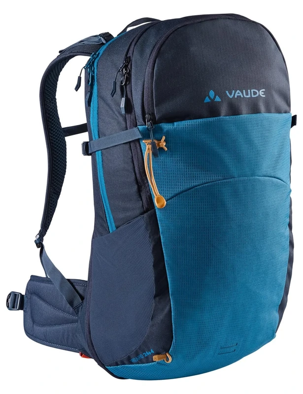 VAUDE Hiking Backpack Wizard in blue 24+4L, Water-Resistant Backpack for Women & Men, Comfortable Trekking Backpack with Well-Designed Carrying System & Practical Compartmentalization
