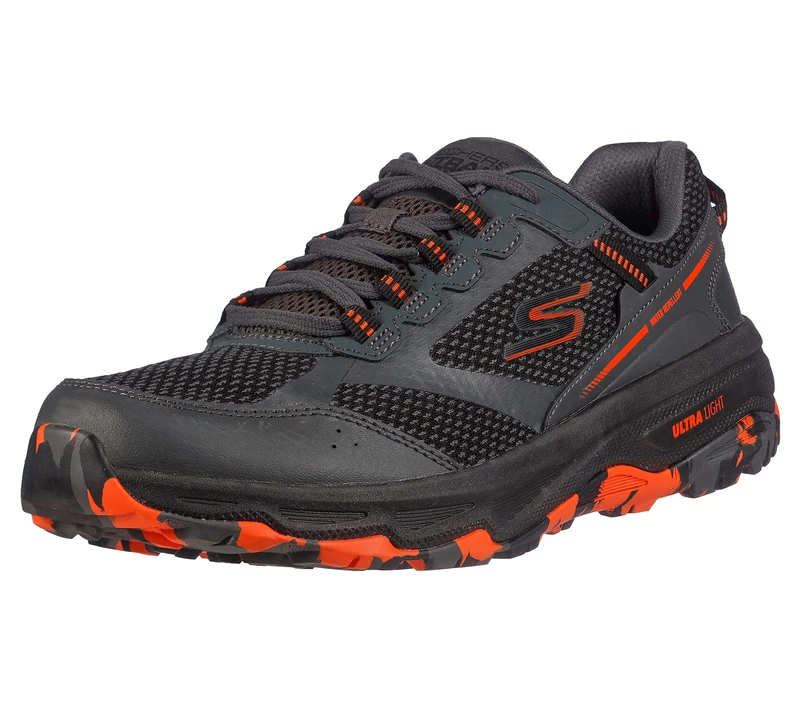 Skechers Men's 220112 Ccor Sneaker, Charcoal Leather Textile Orange Trim, 10.5 UK - Image 1