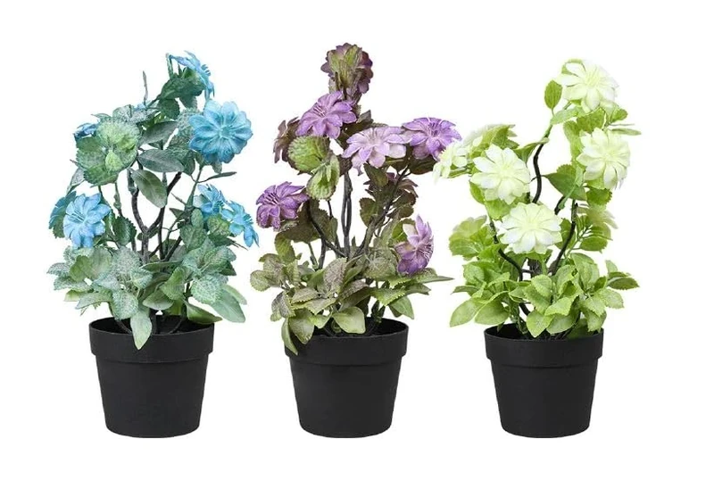 King Home Artificial Seedlings Set of 3 Pieces in Transparent Box of Acetate