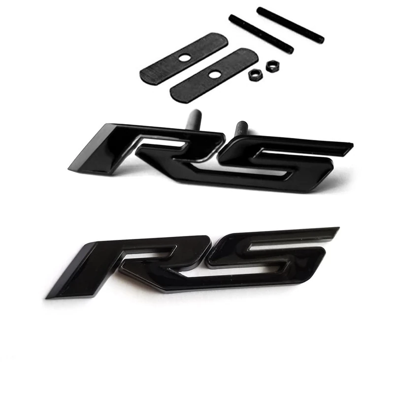 Yoaoo 1x OEM Black Grille RS Emblem Plus Decal RS Badge 3D Metal Compatible with Zl1 1LE Series All Matte Black - Image 1