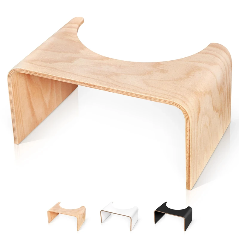 Well Care Wooden Bathroom Toilet Stool - Physiological Foot Stool for Squatting - WC Step Stool made in France from Sustainable Wood - Potty Squatty position anti constipation