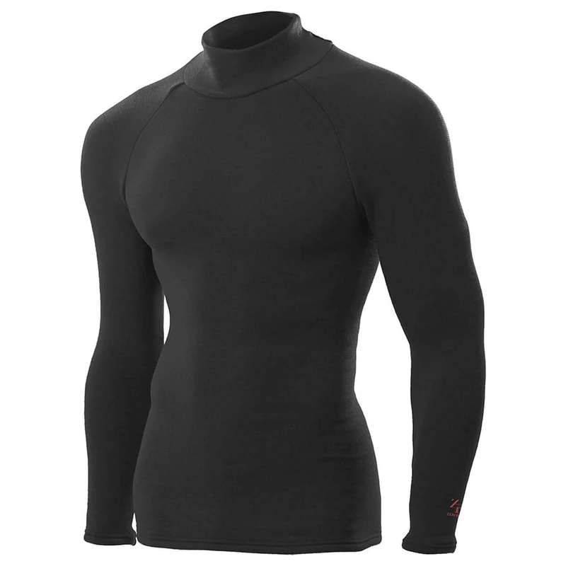 ZeroFit Mens Heat Rub Ultimate Mock Neck Baselayer - Black - L