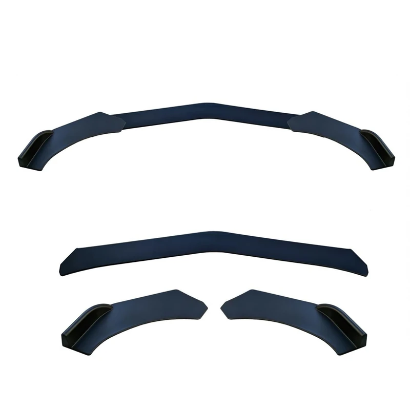 Simoni Racing Universal Front Spoiler Lip 'Lip Splitter' – 3 Pieces – ABS Black