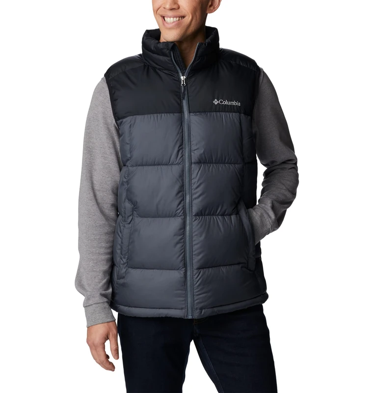 Columbia Men's Pike Lake Vest, Puffer Vest Body Warmer, Black/Graphite, Size M