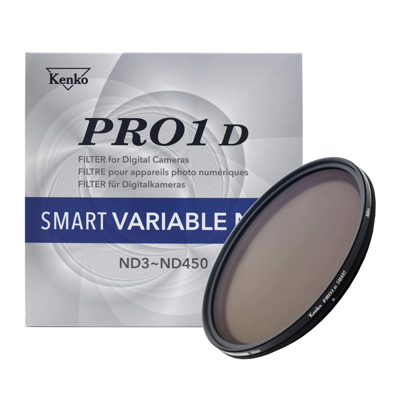 Kenko Photography grey filter PRO1D SMART VARIABLE NDX ND3-ND450 82mm, ND3 to 450 stepless adjustment, For long exposure, For Video recording