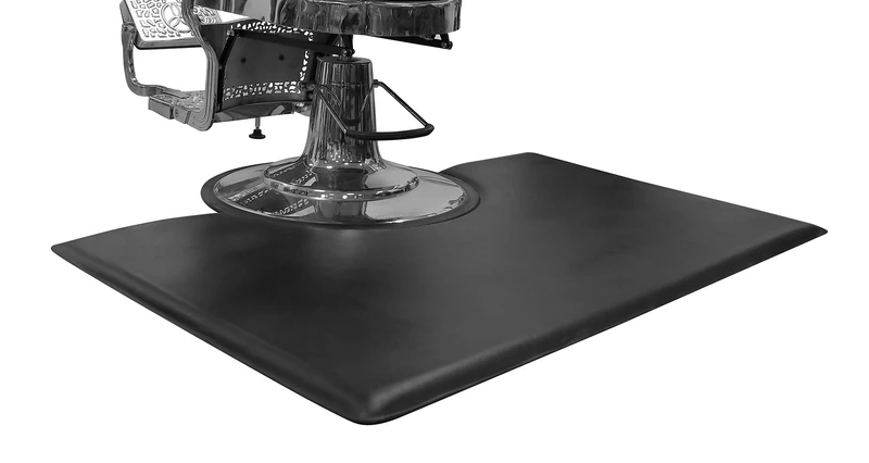 1 Inch Thick Barber Cutting Chair Salon Floor Mats for Beauty Hair Stylist Station Anti Fatigue (Black, 5 Ft × 3 Ft Rectangle)